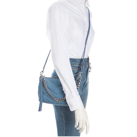NWT Rebecca Minkoff Edie Denim Chain Crossbody Bag - Picture 4 of 16
